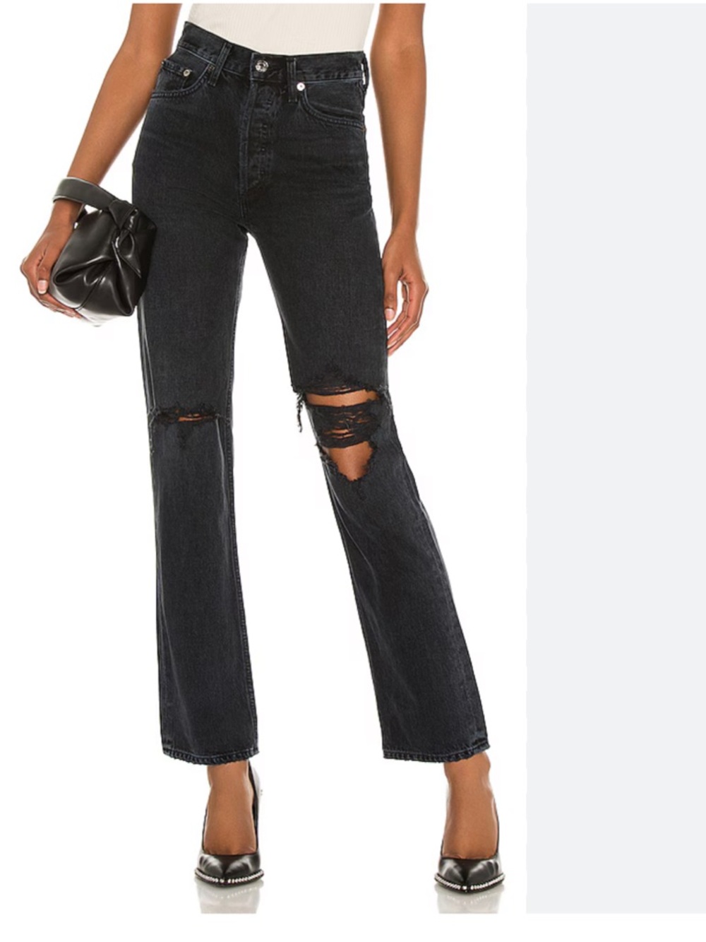 AGOLDE LANA Mid Rise Straight Jeans Disorder Wash Size 32